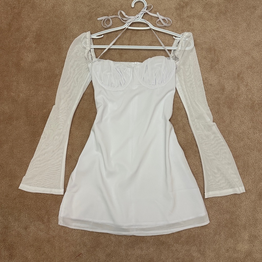 Princess Polly White Long Sleeve Dress